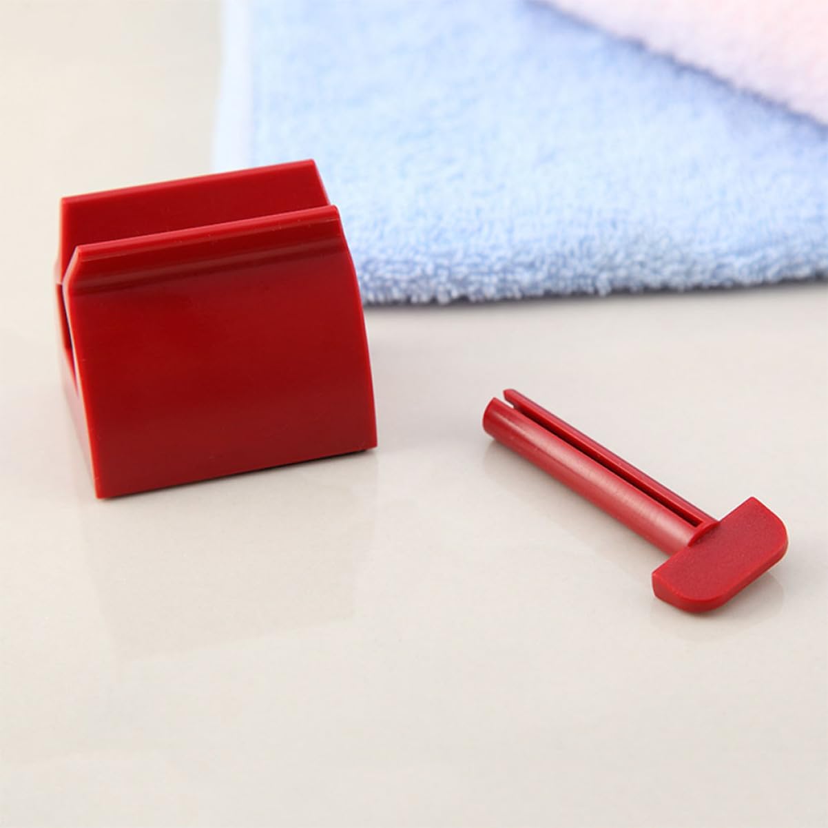 Plastic Toothpaste Squeezer for Bathroom Home Use, Red ABS Roller image 3
