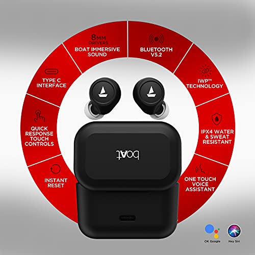 boAt-Airdopes-501-ANC-TWS-Earbuds-with-Hybrid-Active-Noise-Cancellation-28-Hours-Playback-ASAP-Charge-ENx-Technology-in-Ear-Detection-Beast-Ambient-Mode-Bluetooth-v52-IWP-IPX4Black boAt Airdopes 501 ANC Truly Wireless Bluetooth in Ear Earbuds with Mic (Black)