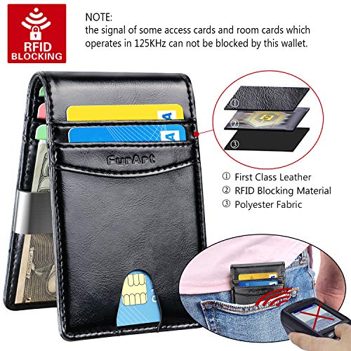 FurArt Bifold Wallet, Genuine Leather Slim Minimalist Wallets with Money Clips, RFID Blocking,Credit Card Holder - Thumbnail 7