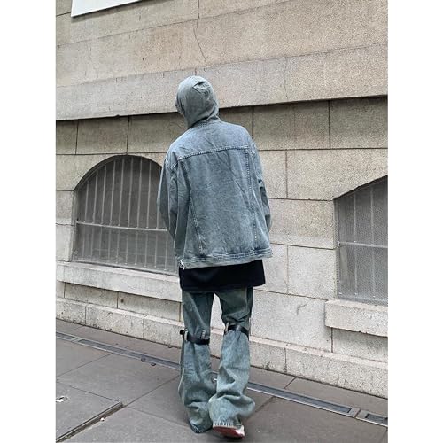 XYXIONGMAO Vintage Denim Hoodie For Men Japanese Streetwear Hoodie Patchwork Hoodie Hip Hop Hoodies For Men Oversized Hoodies4