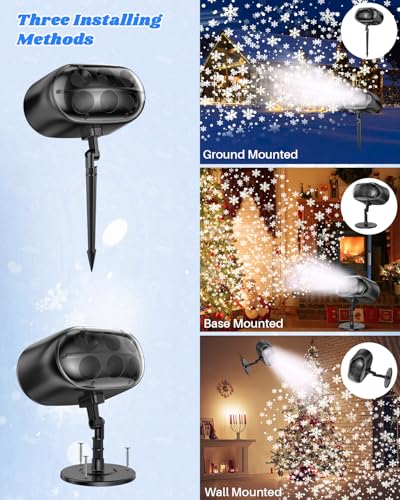 Projecteur Noël flocon de neige LED étanche IP65 avec télécommande