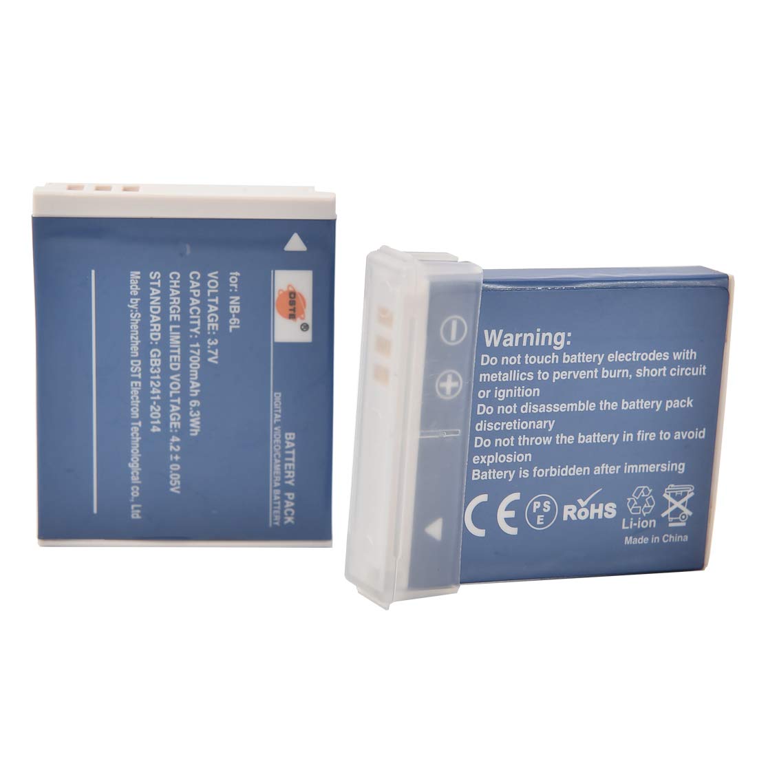 DSTE NB-6L Batteria di ricambio (2 pacchetti) e caricatore rapido doppio Compatibile per Canon PowerShot SX170 IS SX240 HS SX260 HS SX270 HS SX280 HS SX500 IS SX510 IS SX600 IS