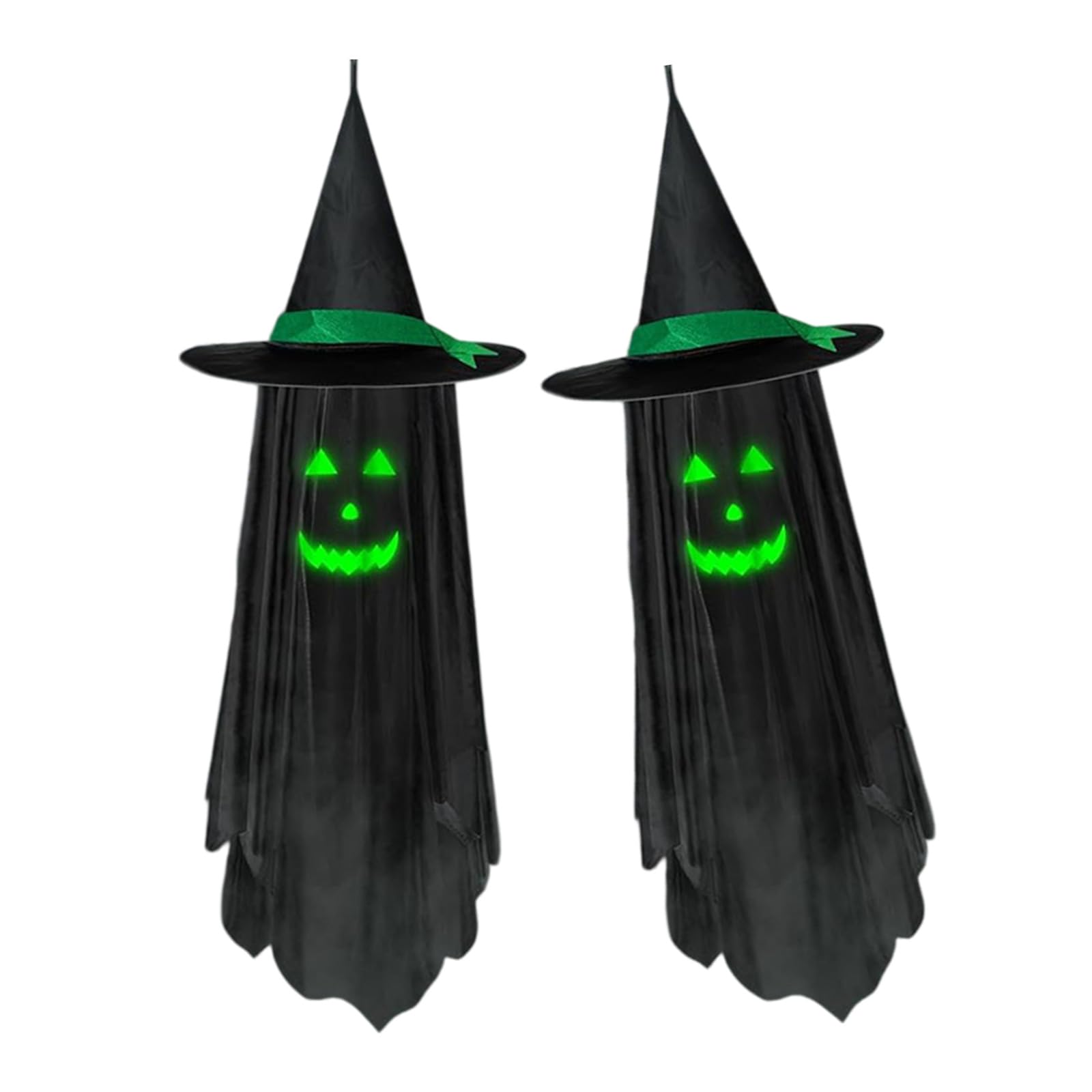 ZEPFJHE Extra Large Black LED Specter Yard Decoration Weather Resistant Fabric Ornament for Halloween and Special Event Hanging Manifestation for Halloween