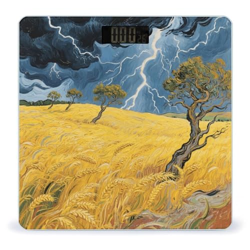 Báscula digital para baño con vidrio templado y pantalla LED miniatura 1