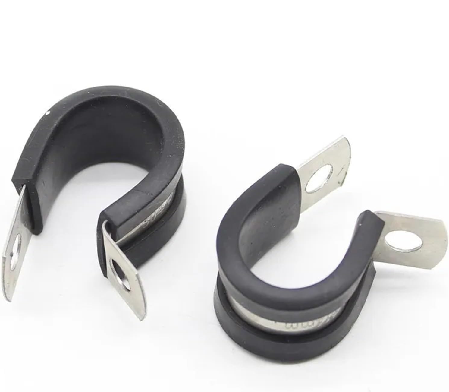 2Pcs 6MM-55MM 304 Stainless Steel Rubber Lined P Clips - Durable Hose Pipe Clamps for Secure Mounting(55mm)