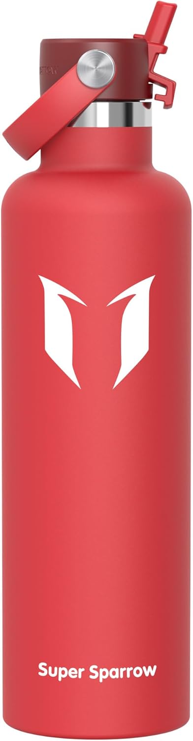 Sparrow Insulated Water Bottle - 350ml/500ml/750ml/1L/1.2L - FlipFlow Metal Water Bottles with Straw Lid - BPA Free - Leakproof Stainless Steel Flask for Sport, Gym, School, Outdoor, Travel — image 55