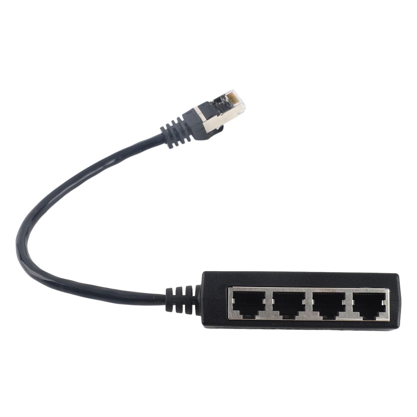 RJ45 Splitter Adapter 1 to 4 Port Smooth Excellent Connection Network Cable Adapter Best Design The RJ4 RJ45 Splitter AdapterNetwork Cable Adapter1 to 4 RJ45