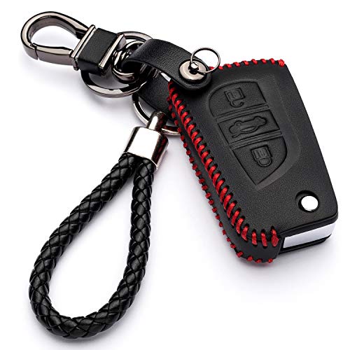 Funda de Cuero para Llave Coche Toyota Auris Aygo RAV4 Yaris Vios 3 Botones Carcasa Piel Cover de Mando y Control de Auto