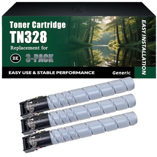 Image of KKETLCE TN328 Toner Cartridge Compatible for Konica Minolta (3BK)