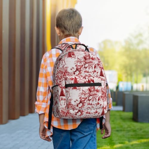 Sacs à dos pour enfants imperméable noir avec imprimé cerf et ours - 7
