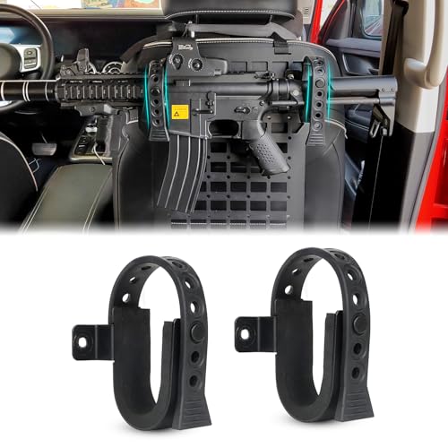 KULITH Gun Racks Mount for MOLLE Panels Adjustable Buckle Rubber Strap Fit Rifles, Bows, Long Tools Store Away