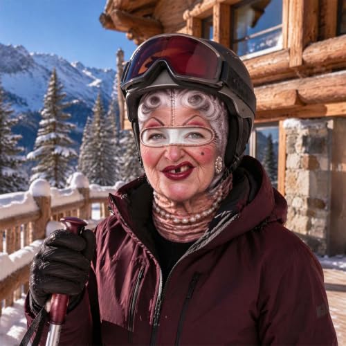 Funny Ski Mask for Men Women, 3D Printed Realistic Old Man Face Balaclava - image 5