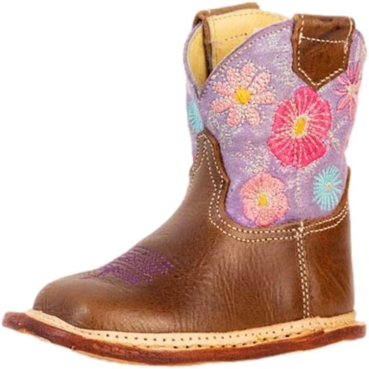 ROPER Western Boots Girls Flower Leather Brown 09-016-7912-8824 BR