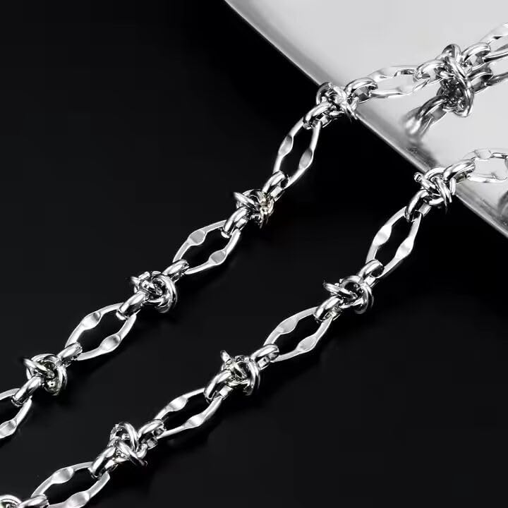Image of THE MEN THING Chain for Men, Luxury Pure Titanium Steel Chain | Silver Stainless Steel Chain | Necklace Jewellery for Men & Boys
