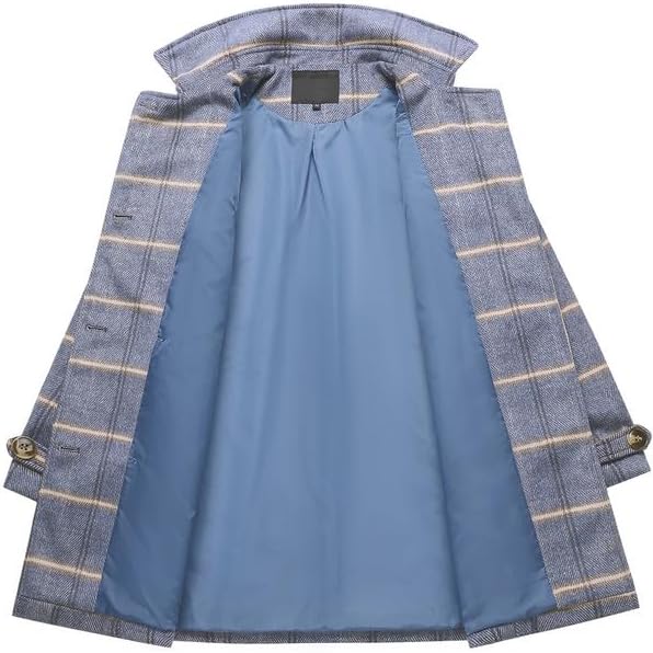 Rasujie Womens Pea Coat Double Breasted Wool Coat Long Winter Trench Coat with Belt - Image 6