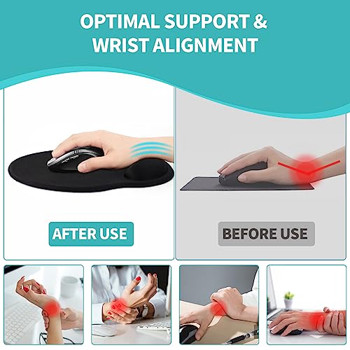 Image of eulps Mouse Pad with Wrist Rest, Comfortable Computer Mousepad with Gel Wrist Support Smooth Surface and Non-Slip PU Base for Pain Relief, Laptop, Office & Home (Calm Lake)