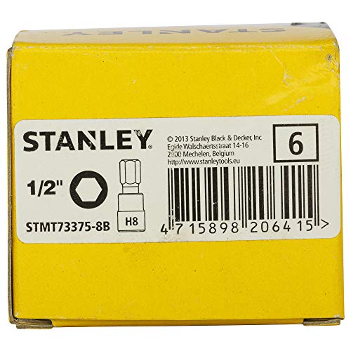 Image of Stanley s 2 steel Stmt73375-8B 1 /2'' 8Mm Hexagonal Bit Socket