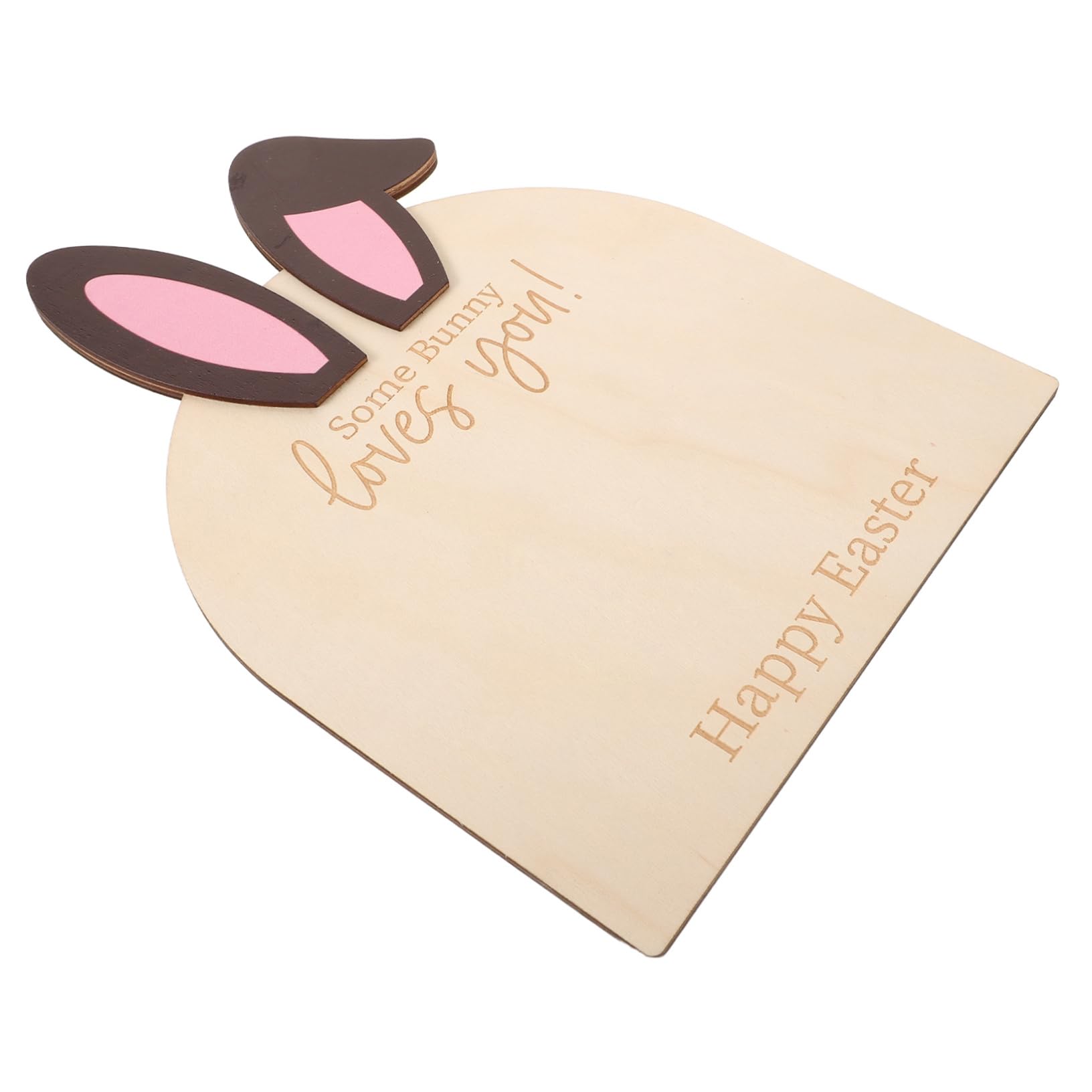 Yardwe Diy Footprint Ornament Kit Easter Bunny Theme Hand Footprint Keepsake Wooden Plaque First Easter Decor