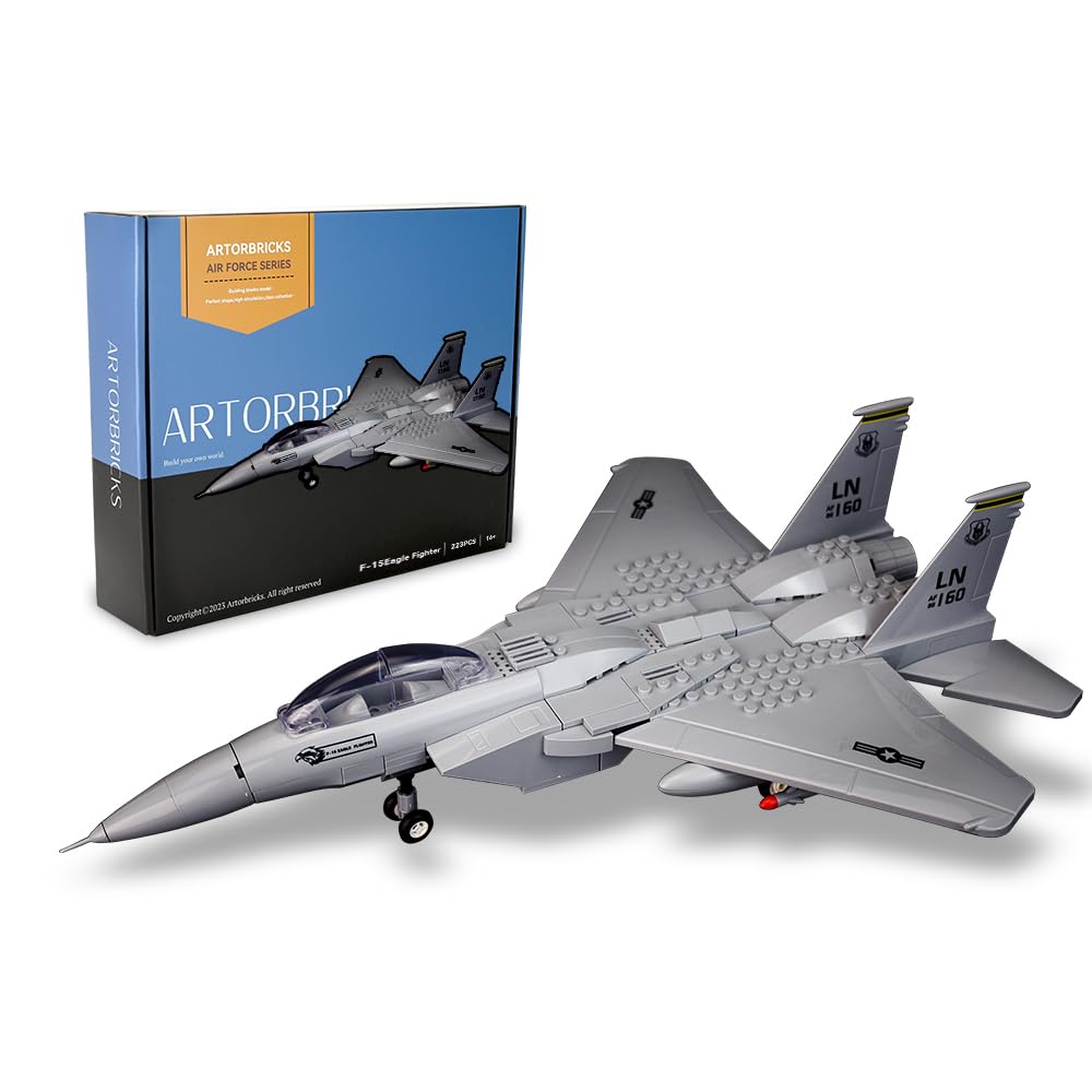 ArtorbricksAir Force Series F-15Eagle Fighter Military Building Block Set and Gift for Adults, Compatible (223Pieces)