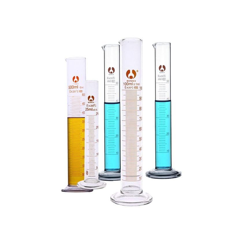 transparenter Messzylinder mit Skala, Laborglas-Messzylinder, transparent, 5–2000 ml(200ml)