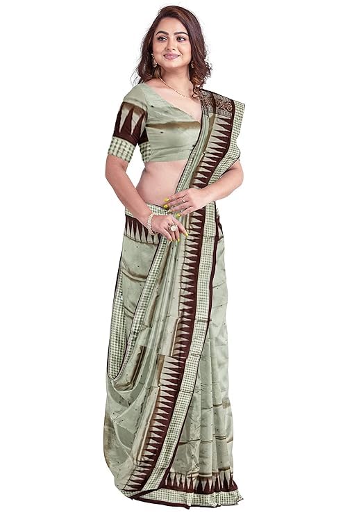 Image of Handmade Pure Bomkai Silk Saree Khandua Natural Silk Ikkat Saree For Women /Ethnic Wear /Traditonal Saree /Handloom Saree With Regular Fit Blouse Piece