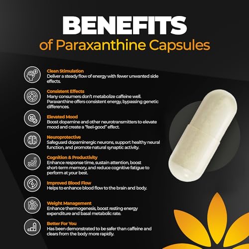 Image of Enfinity Paraxanthine Capsules, Clean Energy & Focus, Caffeine Alternative | 200 mg per Capsule | 30 Capsules per Bottle | Formulated in USA, GMP Certified, Non-GMO, Kosher (Pack of 3)