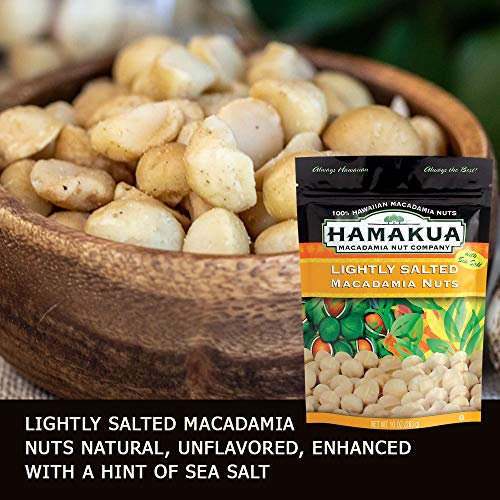 Hamakua Macadamia Nuts Twin Pack — Lightly Salted and Unsalted Flavors — 100% Natural Hawaiian Macadamian Nut No Carb Healthy Snack — 2 x 10oz (283g) Bag