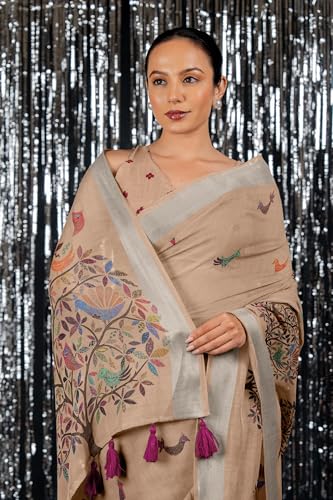 Image of MIRCHI FASHION Saree for Woman Cotton Blend Printed | Traditional Ethnic Sari for Ceremonial Use and Farewell with Blouse Piece