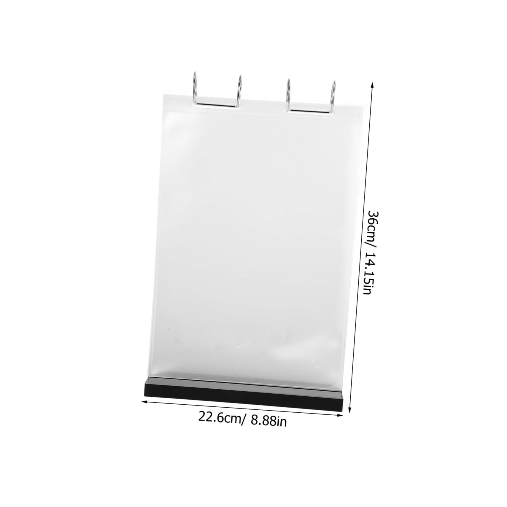 KICHOUSE Crylic Table Menu Display Stand Wood Sign Double-sided Flip Design for Restaurant Black Base A4 6 Card Sleeves Signs Picture Holders for Tables