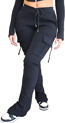 Molisry Womens Stacked Leggings Pants High Waist Flare Sweatpants Split Hem Bell Bottom Pants Joggers Workout