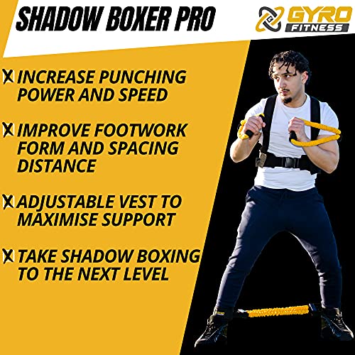 GYRO FITNESS | Shadow Boxer Pro | Box-Widerstandsbänder-Set für Schattenboxen, kommt mit Knöchel-Widerstandsbändern mit Manschetten und Knöchelriemen | ideale Ergänzung für Ihre Heimboxausrüstung