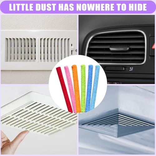 Image of 12 Pcs Mini Detail Duster Sticks Crevice Cleaning Tool Brush Microfiber Gap Dust Cleaner for Window, Fan, Blind and Car Vent
