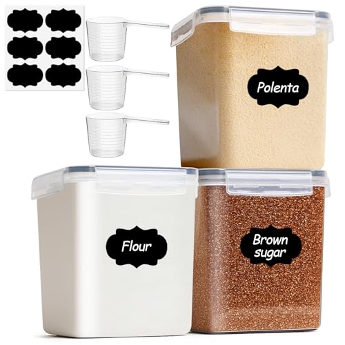 ComSaf boite hermetique alimentaire 2,5 L lot de 3, boites avec couvercle hermétique pour cuisine et placard, boite alimentaire plastique pour farine, riz,...