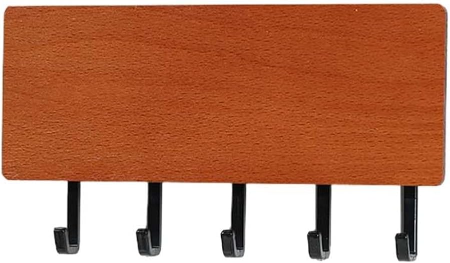 Wooden Decorative Wall Storage Box with Hook Sundries Storage Shelf Wall Hanger Organizer Key Rack Wood Wall Shelf (Color : OneColor) (D)