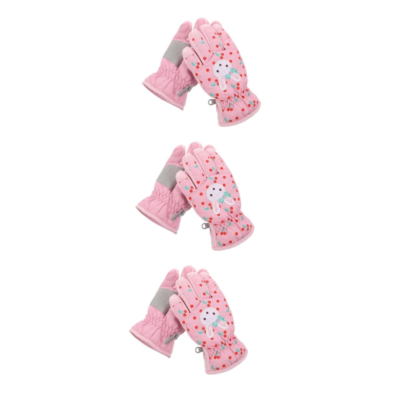 PACKOVE 3paare wasserdichte Und Winddichte Skihandschuhe Für Mädchen Warme Elastische Winterhandschuhe Mit Manschetten Und Rutschfester Handfläche Für Und Outdoor-aktivitäten Rosa