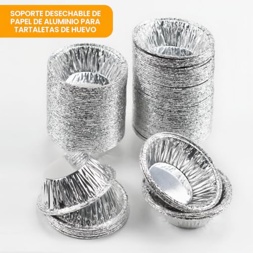 Miniatura 3 de Suevut 200 Piezas Flaneras Individuales Moldes Kit,7x2,5x4cm Desechables Reposteria Molde De Tartaleta De Huevo, Lata Moldes Papel Aluminio, Para Tarta, Cupcake, Tartaleta