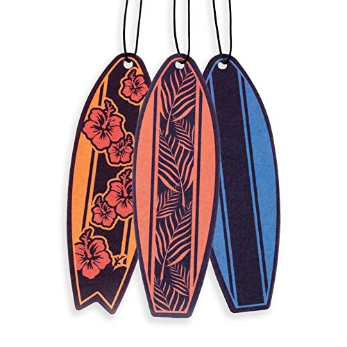 Image of Outdoor Adventure Car Air Freshener 4 Pack Scented With Premium Oils By Fresh Fresheners (Surfboard)
