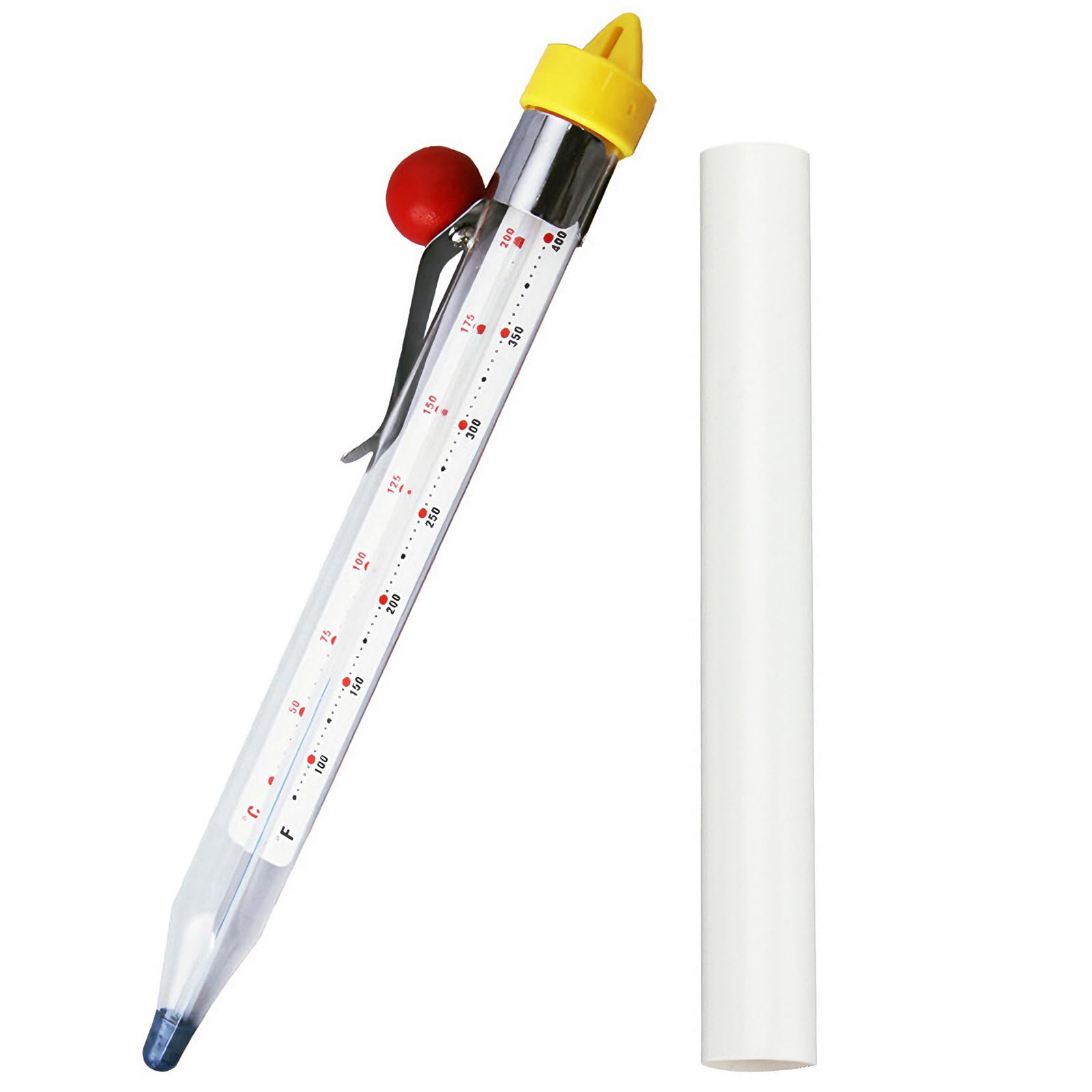 Süßigkeitenthermometer mit Topfclip, Frittieröl, Küche, Kochen, Süßigkeitenthermometer für die Herstellung von Süßigkeiten, Lebensmitteln, Bratöl, Marmelade, Sirup
