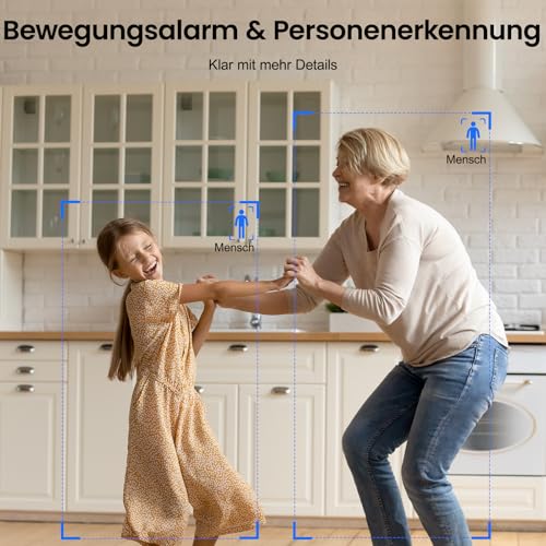 INFIYA Überwachungskamera Innen - 2K Kamera Überwachung Innen, Babyphone mit Kamera, WLAN Indoor Camera, Hundekamera mit APP, 2-Wege-Audio, Automatische Verfolgung, Nachtsicht, Bewegungserkennung