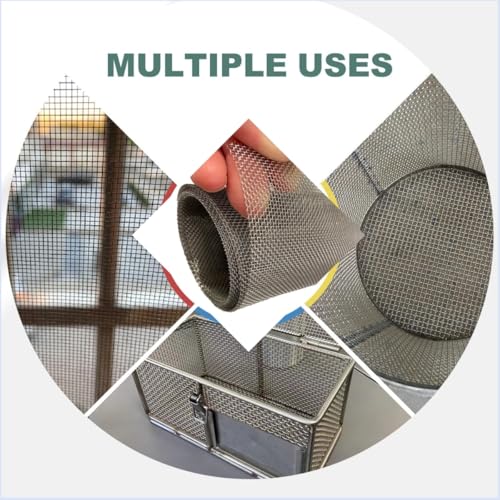 304 Stainless Steel Wire Mesh Screen, 15.7 X 59 Inches, 1mm Hole 20 Mesh | No Rust and Sturdy, Easy to Cut, Heat-Resisting Metal Mesh for Vent, Window Screen Mesh, Cage, Filter Mesh, DIY Projects, etc