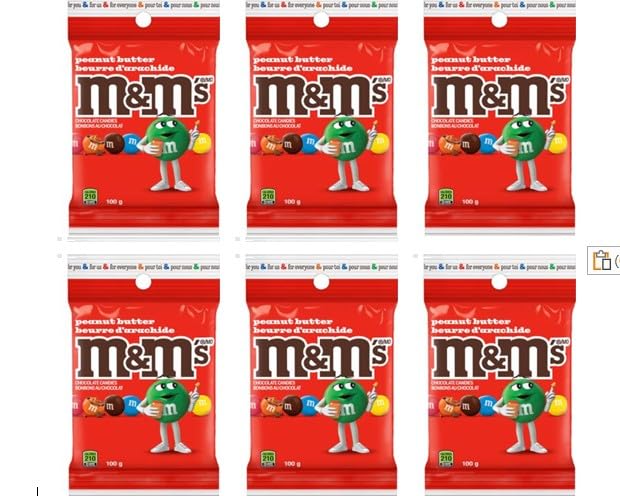 m&m's Peanut Butter chocolate candies 3.5 oz (pack of 6)