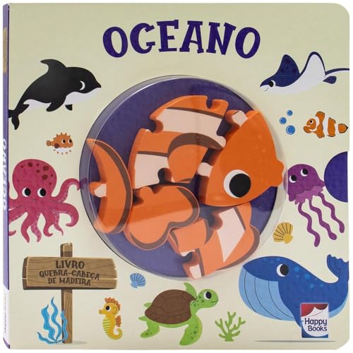 Happy Wood Livro Quebra-cabeça de madeira: Oceano
