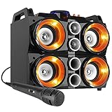 Fenton MDJ200 Altavoz portátil inalámbrico Bluetooth para Fiestas de 150 vatios, con batería incorporada, micrófono, Altavoces iluminados, Pantalla LCD, Efecto de Eco, Reproductor MP3 USB/SD