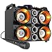 Produktbild Fenton MDJ200 Party Station, 150W, 4x4 Lautsprecher, 7,4V/2000mAh-Akku, USB, SD-Card Slot, Bluetooth, MP3-Player mit Display, Akku-Laufzeit: 6 Stunden, MDF-Gehäuse, 2 Tragegriffe, schwarz/orange