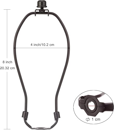 Miniatura 38 de Arpa de lámpara de latón de 8 pulgadas, 2 juegos, soporte de sombra desmontable para lámparas de mesa y pie, soporte resistente con sillín y remate