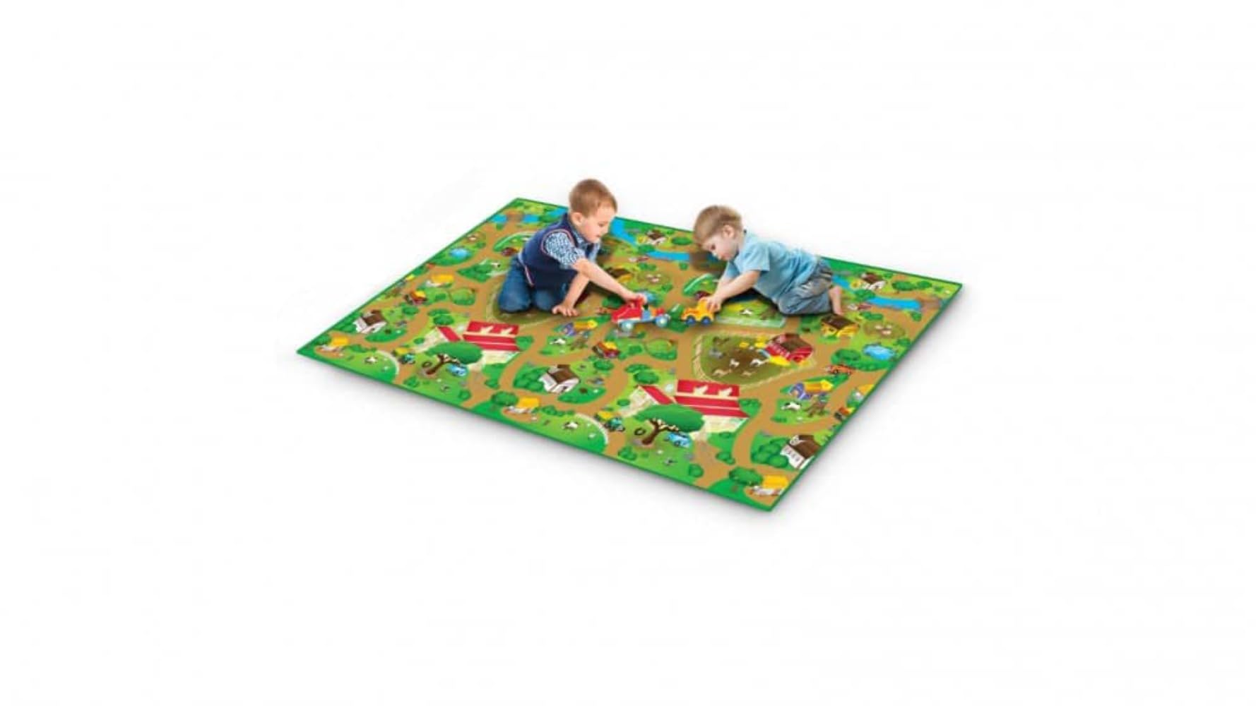 Rollmatz Kids Play Mat - Versatile Waterproof Children’s Playmat for Boys & Girls Bedrooms & Playrooms - Great for Playing with Toys - Indoor & Outdoor Use - Large Size 79” x 47'' - Farm Land Design