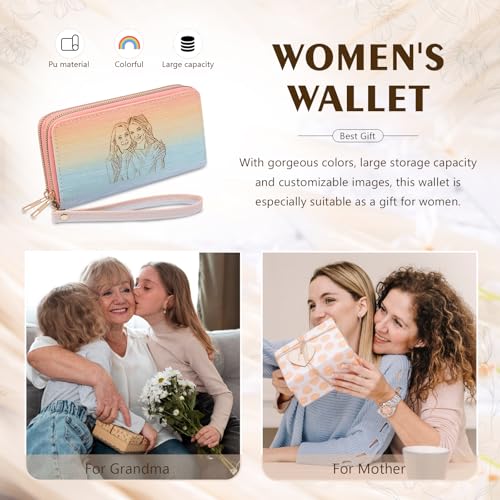 Personalized Photo Wallets for Women Custom Engraved Picture PU Leather Wallet Credit Card Clutch Long Wallet for Girlfriend Mom3