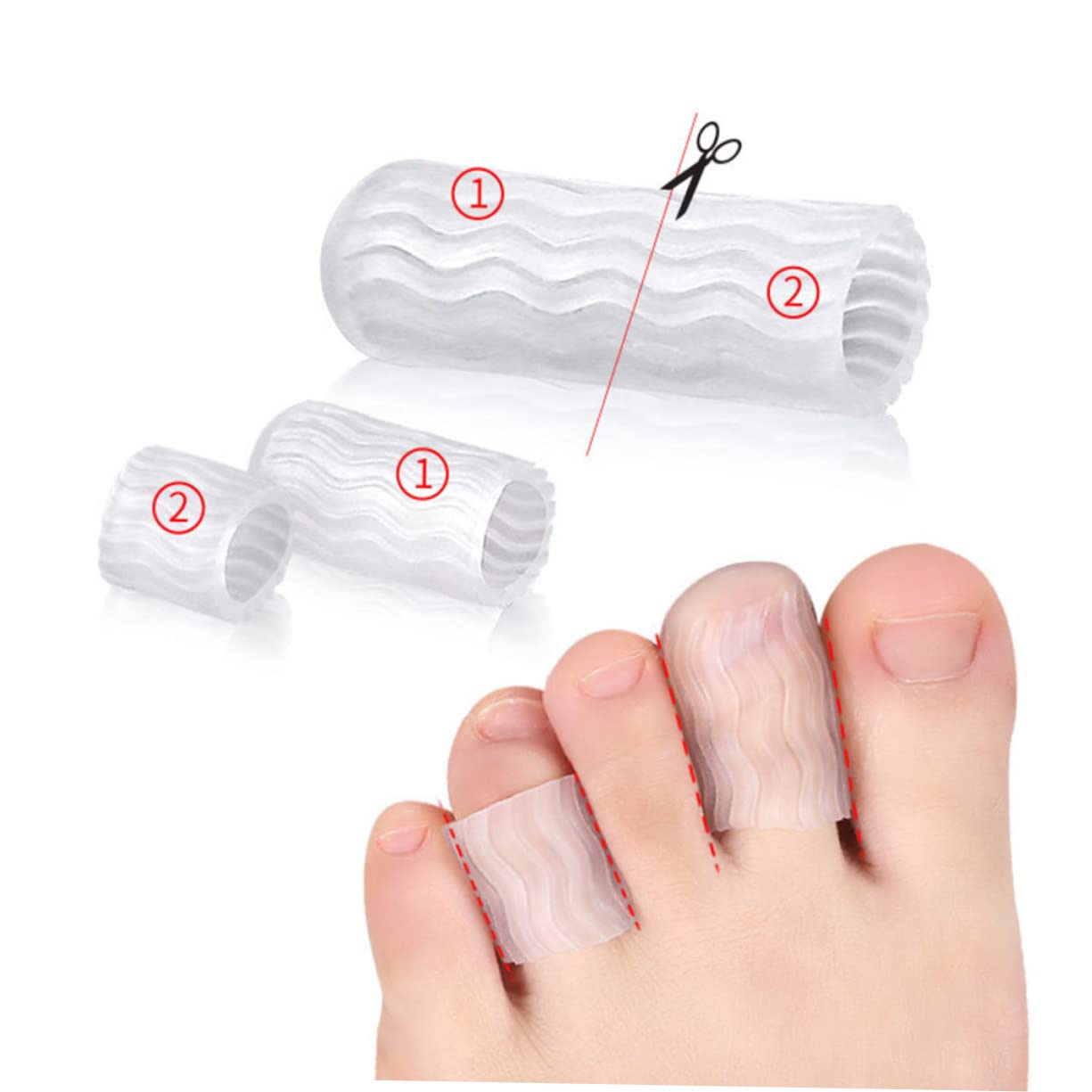 FRCOLOR Toe Sleeve for 5 Pairs Finger Sleeve for Toe and Finger Protectors Sports Safety Comfortable and Flexible