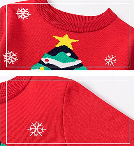 Image of HILEELANG Toddler Boy Girl Christmas Sweater Pullover Reindeer Elk Snowman Sweatshirts Tops