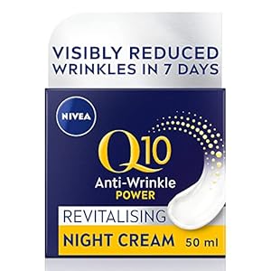 NIVEA Q10 Anti-Wrinkle Power Revitalising Night Cream (50ml), Anti-Wrinkle Face Cream with Skin Identical Q10 and…